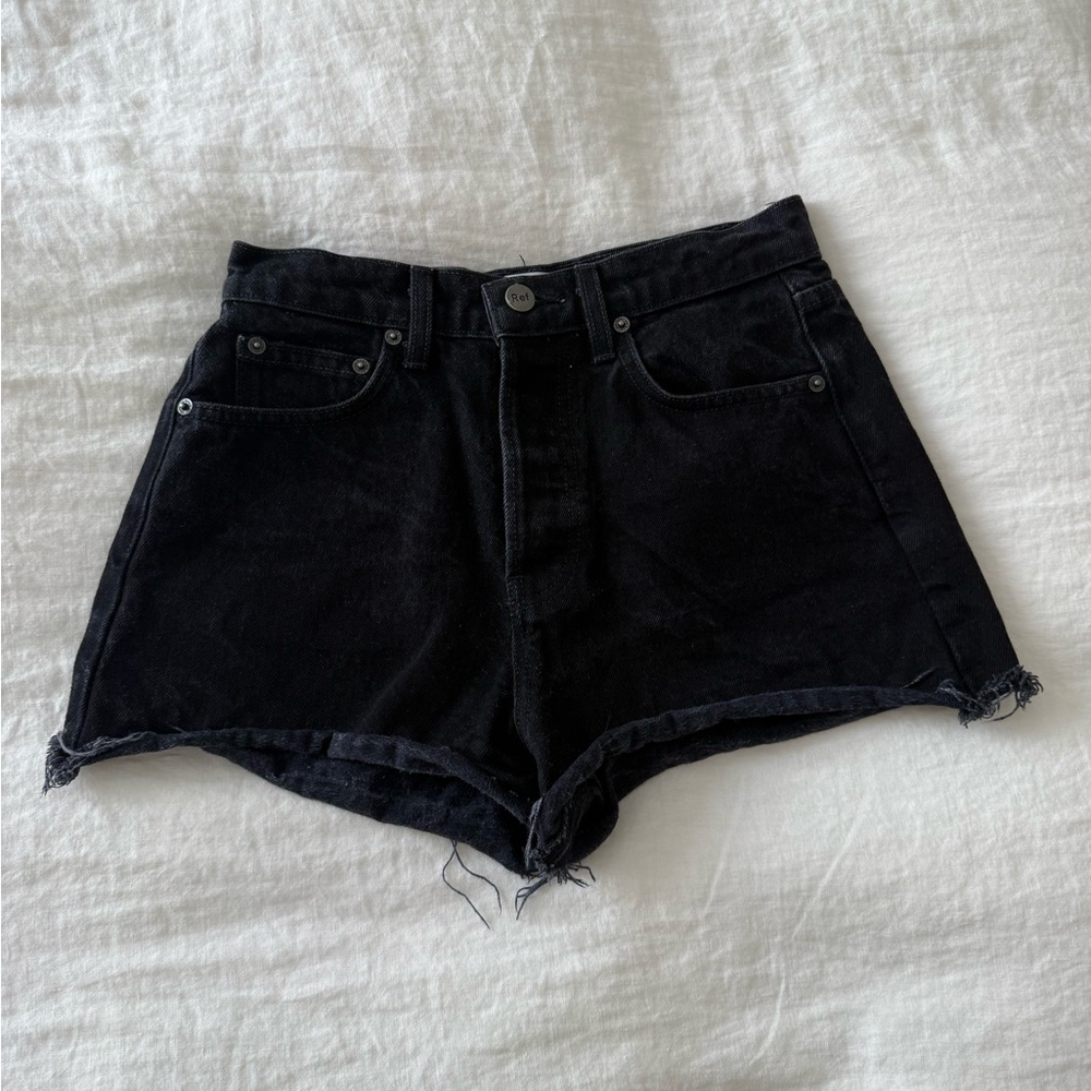 Reformation Dixie High Rise Jean Short in Black